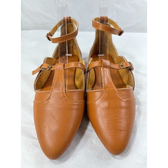 Elf On the Go Tan Leather Ballet Flats Women's Size 8 - Picture 6 of 15